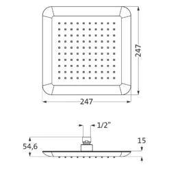 Herzbach LIVING SPA Regenbrause ABS Soft 24,7 X 24,7 Cm
