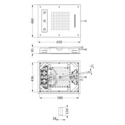 Herzbach LIVING SPA Regenbrause Multifunktion 3, 63 X 48 Cm