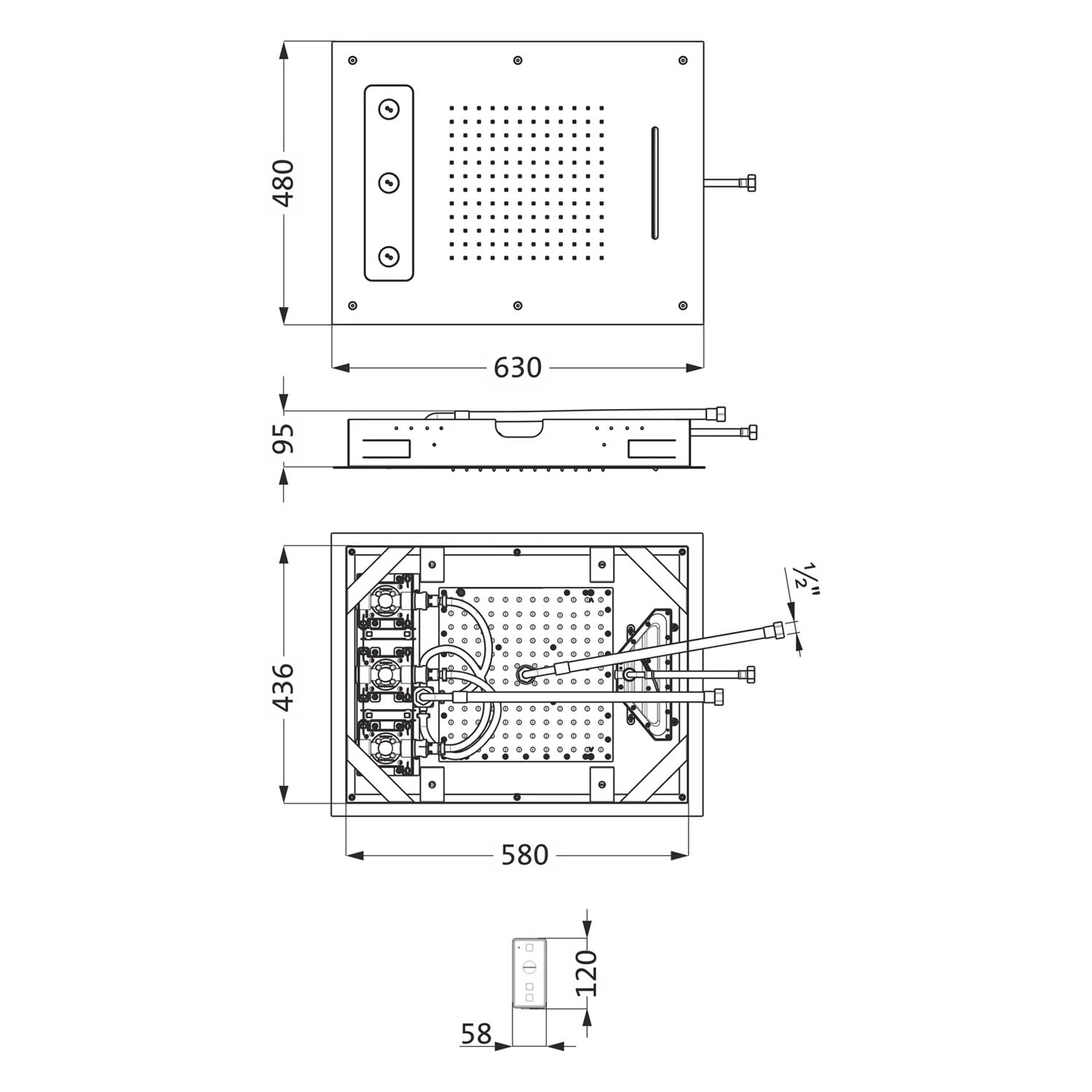 Herzbach LIVING SPA Regenbrause Multifunktion 3, 63 X 48 Cm 3 Herzbach LIVING SPA Regenbrause Multifunktion 3, 63 X 48 Cm