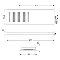 Herzbach LIVING SPA Regenbrause 53,5 X 16 Cm