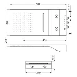 Herzbach LIVING SPA Regenbrause Multifunktion 3, 59,3 X 27 Cm