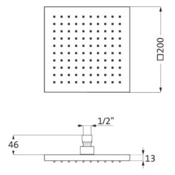 Herzbach LIVING SPA IX Regenbrause Eckig 20 X 20 Cm