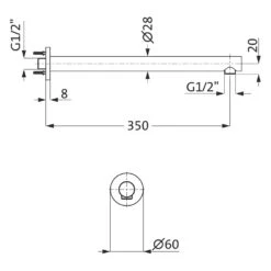 Herzbach DESIGN IX Brause-Wandarm 35 Cm