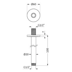 Herzbach Deckenarm Für Regenbrause, 10 Cm