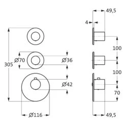 Herzbach DEEP BLACK LOGIC XL 2 Farbset Für Universal-Thermostat-Modul