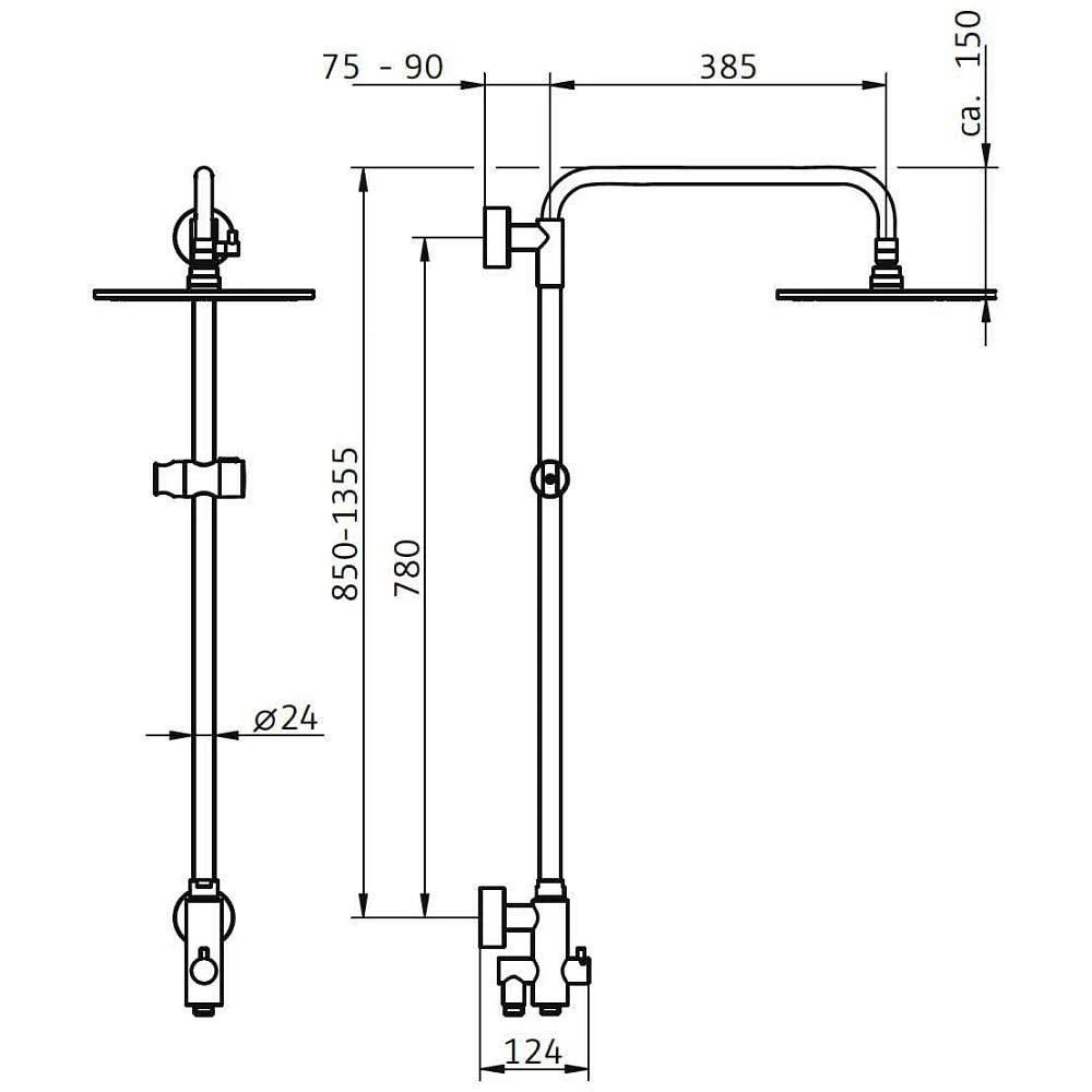 HSK Shower-Set Modell RS 200 Universal, Kopfbrause Flach, Rund 40 Cm 8 HSK Shower-Set Modell RS 200 Universal, Kopfbrause Flach, Rund 40 Cm – Bild 6