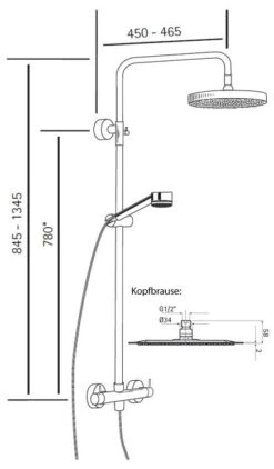 HSK Shower-Set Modell RS 200 Thermostat, Kopfbrause Superflach, Rund 40 Cm -Hansgrohe Brause Geschaft hersteller hsk duschsysteme shower set 200 463028