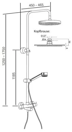 HSK Shower-Set Modell RS 200 Thermostat Für Badewanne, Kopfbrause Flach, Rund 25 Cm -Hansgrohe Brause Geschaft hersteller hsk duschsysteme shower set modell 463031