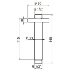 HSK Deckenarm Mit Rosette