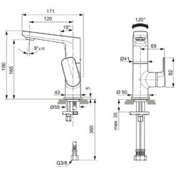 Ideal Standard Tonic II Waschtischarmatur Mit Hohem Auslauf, Ohne Ablaufgarnitur -Hansgrohe Brause Geschaft hersteller ideal standard armaturen tonic ii 1120999