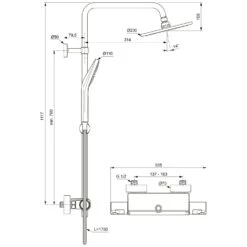 Ideal Standard CeraTherm T50 AP Duschsystem Mit Thermostat & Duschablage -Hansgrohe Brause Geschaft hersteller ideal standard badarmaturen ceratherm dusche 3573836