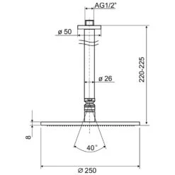 Kaja IPURI Regenbrause Mit Deckenarm Ø 30 Cm