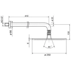 Kaja IPURI Regenbrause Ø 25 Cm Mit Wandarm