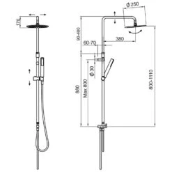 Kaja IPURI Standregenbrausesystem Mit Regenbrause Ø 25 Cm
