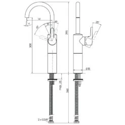 Kaja Magis Einhand-Waschtischarmatur DN15, Höhe 39,5 Cm