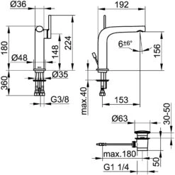 Keuco Edition 400 Einhebel-Waschtischmischer 150