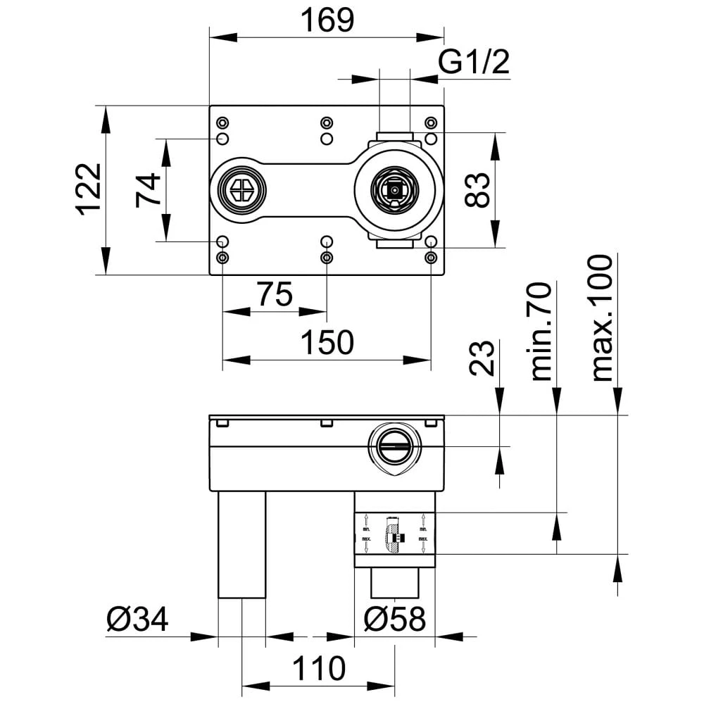 Keuco Grundkörper Für Einhebel Waschtischmischer UP 3 Keuco Grundkörper Für Einhebel Waschtischmischer UP