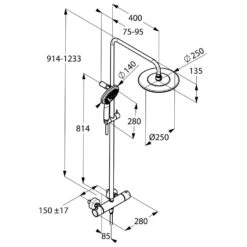 Kludi FRESHLINE Thermostat Dual Shower System 3S