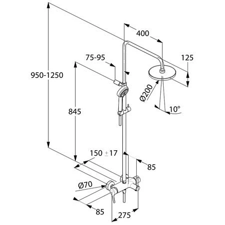 Kludi LOGO Einhebelmischer Dual Shower System Mit Wanneneinlauf 3 Kludi LOGO Einhebelmischer Dual Shower System Mit Wanneneinlauf