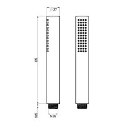 House Stabhandbrause Rund Mit 1 Strahlart Ø 2,7 Cm