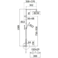 Steel 2.0 Duschsystem Mit Thermostat-Brausebatterie Und Kopfbrause Rund, Aufputz