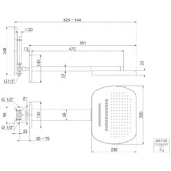 Steinberg Wall Rain Kopfbrauseset 55 X 30 Cm