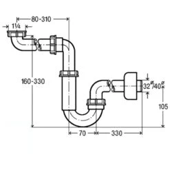 Viega Raumspar-Röhrengeruchsverschluss DN 32 Modell 5729