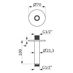 Herzbach DEEP BLACK Deckenarm Seven Round 10 Cm