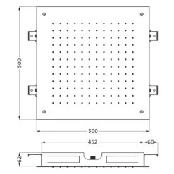 Herzbach DEEP GREY Regenbrause Square 50 Cm