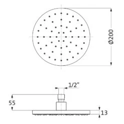 Herzbach DESIGN IX PVD COPPER STEEL Regenbrause Mit 20 Cm Durchmesser