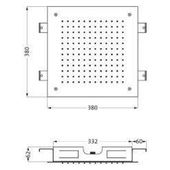 Herzbach DESIGN IX PVD COPPER STEEL Regenbrause Zum Deckeneinbau Square 38 X 38 Cm