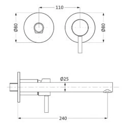 Herzbach DESIGN IX Waschtisch-Unterputzbatterie Farbset 24 Cm