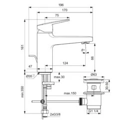 Ideal Standard Ceraplan Waschtischarmatur Grande H90 Ohne Ablaufgarnitur -Hansgrohe Brause Geschaft ideal standard badarmaturen ceraplan waschtisch waschtischarmatur 5982457