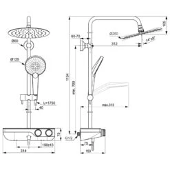 Ideal Standard Ceratherm S200 Duschsystem AP Mit Glasablage 13 Ideal Standard Ceratherm S200 Duschsystem AP Mit Glasablage -Hansgrohe Brause Geschaft ideal standard badarmaturen ceratherm dusche s200 8504036