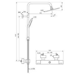 Ideal Standard CeraTherm T100 AP Duschsystem Mit Thermostat, Eckiges Design -Hansgrohe Brause Geschaft ideal standard badarmaturen ceratherm dusche t100 6511859