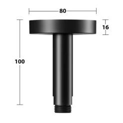 Keuco Black Selection Brausearm Für Deckenanschluss, Ausladung 10 Cm, Rund