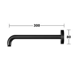 Keuco Black Selection Brausearm Für Wandanschluss, Ausladung 30 Cm, Rund -Hansgrohe Brause Geschaft keuco ixmo brausenprogramm black selection brausearm 6823202