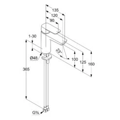 Kludi PURE&STYLE Waschtisch-Einhandmischer 100, Ohne Ablaufgarnitur