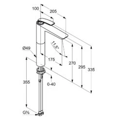 Kludi BALANCE Waschschüssel-Einhandmischer, Hohe Ausführung 33,5 Cm