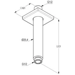 Kludi A-QA White Deckenauslass 15 Cm, Eckiger Rosette