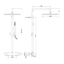 Kronenbach Lima 2.0 Black Duschsystem Mit Thermostat, Brause Ø 30 Cm -Hansgrohe Brause Geschaft kronenbach badarmaturen lima 2 dusche black 10054640