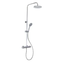 Kronenbach Aufputz-Duschsystem Rund Mit Thermostat Und Kopfbrause Ø 20cm