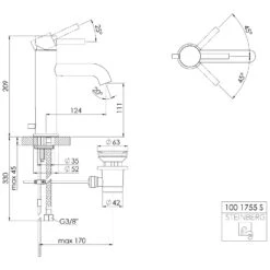 Steinberg Serie 100 Waschtisch-Einhebelmischbatterie Mit Ablaufgarnitur