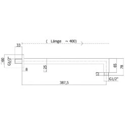 Steinkamp Brausearm Für Wandmontage Eckig 40 Cm