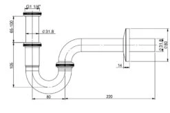 Sturotec Röhrensiphon 1 1/4" Langversion