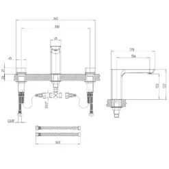 Villeroy & Boch Subway 3.0 Dreiloch-Waschtischarmatur -Hansgrohe Brause Geschaft villeroy boch alle kollektionen subway 3 12299723