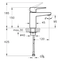 VitrA Root Square Einhebel-Waschtischmischer S Ohne Ablaufgarnitur -Hansgrohe Brause Geschaft vitra armaturen root square waschtisch einhebel 9151574